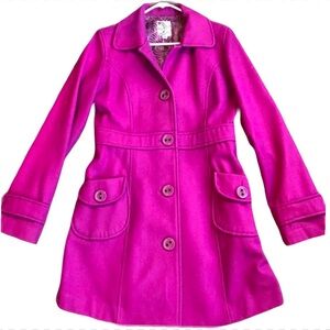 🟣 SHI BY JOURNEYS MID LENGTH MAGENTA COAT SIZE MEDIUM